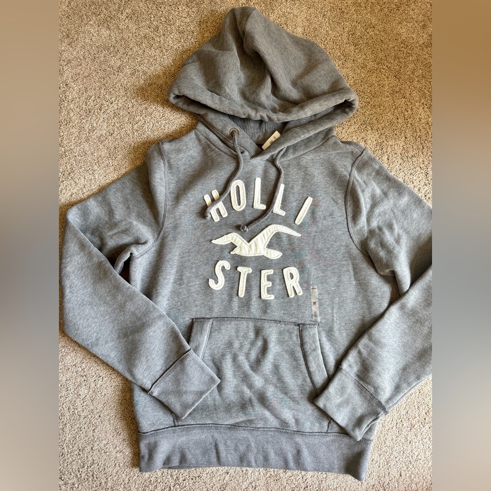Hollister Men’s Hoodie Gray Size Medium
